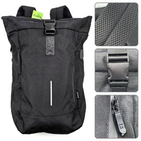 Mochila unisex ewent trendy roll para portatil 17.3 pulgadas negra