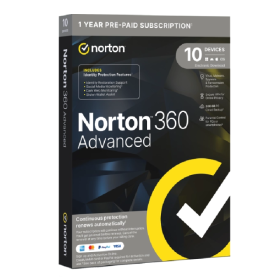 Antivirus norton 360 advanced 200gb español 1 usuario 10 dispositivos 1 año caja