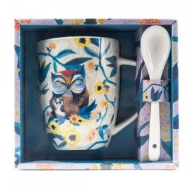 Taza con cuchara enesco buhos