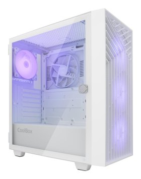 Caja ordenador gaming coolbox ga300 grid line atx argb cristal templado blanco