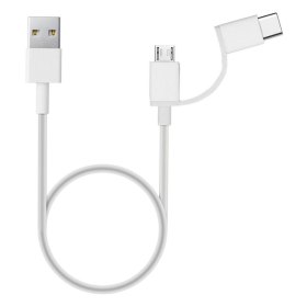 Cable micro usb - usb tipo c a usb tipo a xiaomi 1m - macho - macho - blanco