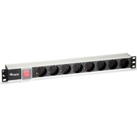 Regleta alimentacion equip rack 19 pulgadas 1u 8 tomas 3500w cable 1.8m interruptor aluminio