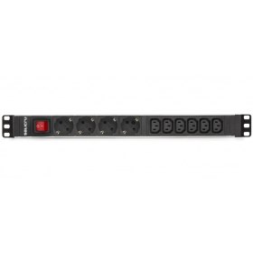 Regleta salicru para rack 19 pulgadas sps pdu 4 tomas schuko 6 tomas iec interruptor