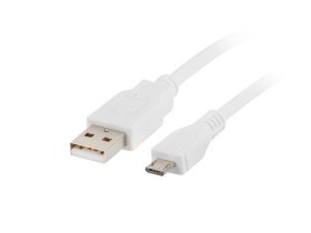 Cable usb lanberg 2.0 macho - micro usb macho 1.8m blanco