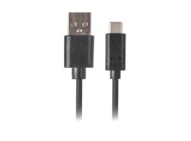 Cable usb lanberg 2.0 macho - usb tipo c macho quick charge 3.0 0.5m negro