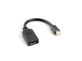 Adaptador lanberg mini displayport macho a displayport hembra cable 10 cm negro
