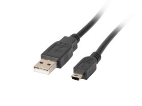 Cable usb lanberg 2.0 macho - mini usb macho 1.8m negro