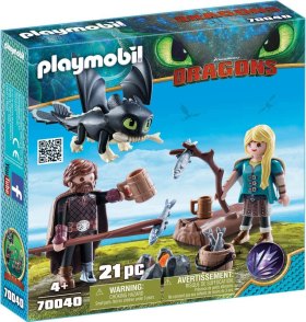 Playmobil como entrenar a tu dragon hipo y astrid con bebe dragon