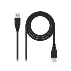 Cable alargador nanocable usb - a 2.0 a usb - a 2.0 1m - macho - hembra - negro