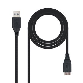 Cable usb 3.0 tipo a a micro usb tipo b nanocable 2m - macho - macho - negro