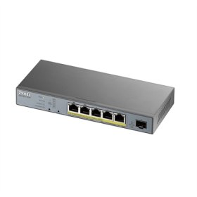 Switch 6 puertos zyxel gs1350 - 6hp - eu0101f 5 puertos gigabit ethernet + 1 puerto sfp