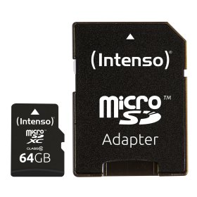 Tarjeta memoria micro sd intenso 64gb cl10 + adaptador sd