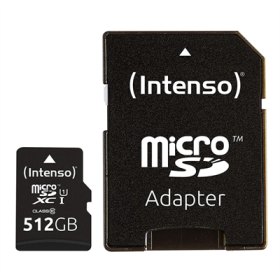 Tarjeta memoria micro sd intenso 512gb premium uhs - i cl10 + adaptador sd