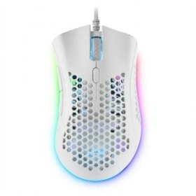 Mouse raton mars gaming optico usb 7 botones 32000ppp rgb blanco