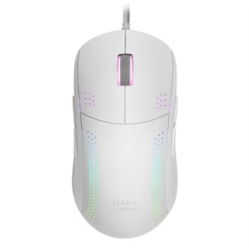 Mouse raton mars gaming mmprow optico usb 9 botones 32000ppp rgb blanco
