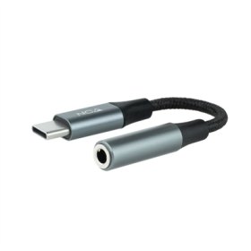 Cable adaptador usb c a jack 3.5mm nanocable 0.11m - macho - hembra - gris