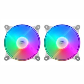 Kit de ventiladores mars gaming mfduow 2 x 120mm frgb blanco