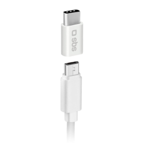 Adaptador micro usb a usb tipo c sbs hembra - macho - blanco