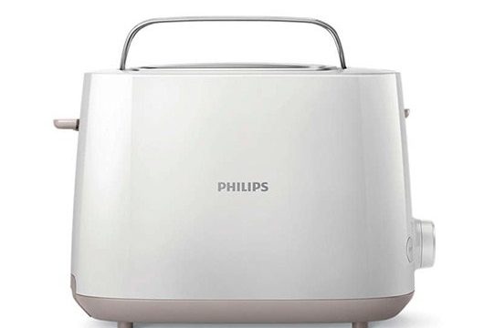 Tostadora philips daily collection hd2581 blanco 830w - 8 niveles - 2 ranuras dist.tamaño - bandeja migas
