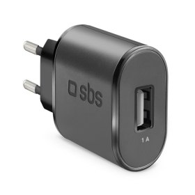 Cargador de pared sbs 1 x usb 100 - 250v 1000 mah negro