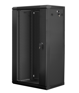 Armario lanberg mural rack 19 pulgadas 22u - 600x450 flat pack v2 negro