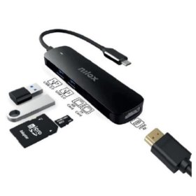 Dock nilox 1 x usb tipo c - 2 x usb 3.0 - sd - micro sd salida usb tipo c