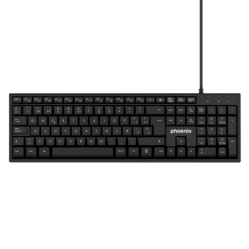 Phoenix k100 teclado multimedia usb negro qwerty oficina