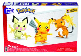 Figura mattel mega construx pokemon 3 pokemon pichu - pikachu y raichu