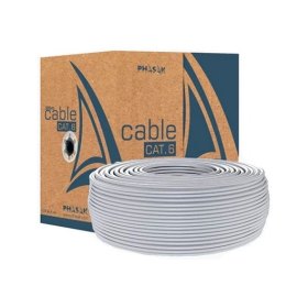 Bobina cable red solido phasak utp cat.6 awg23 cca 100m gris
