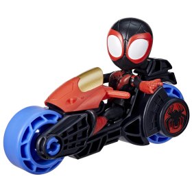 Marvel - spidey y su superequipo - miles morales con motocicleta