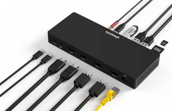 Hub phoenix tipo c docking statión 14 en 1 pd 100w para portátil