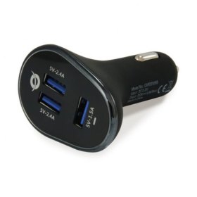Cargador coche conceptronic carden06b 3 puertos usb tipo a 2p 5v - 2.4a 1p 5v - 1.5a 31.5w