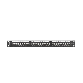 Patch panel lanberg 24 puertos 1u cat.6 sftp 19 pulgadas rack negro