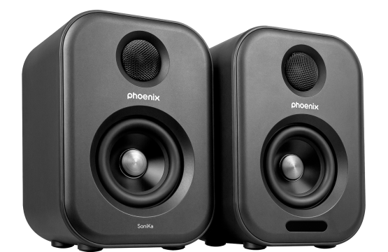 Altavoces de estudio phoenix sonika 50w con bluetooth jack usb para ordenador