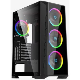 Caja ordenador gaming hiditec mh12 e - atx argb cristal templado negro