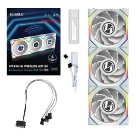 Ventilador lian li unifan sl inalambrico lcd argb 3x 120mm blanco
