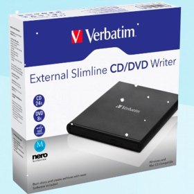 Regrabadora externa cd - dvd verbatim slimline usb 2.0