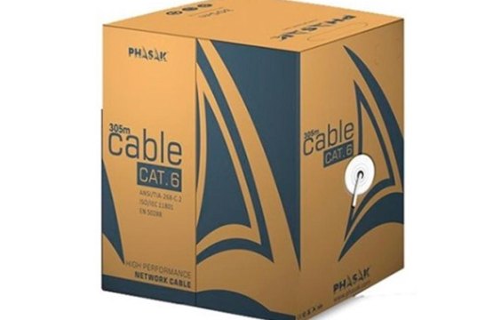Bobina cable red solido phasak utp cat.6 awg23 cca 305m gris