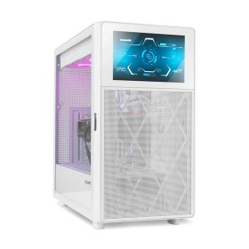 Caja ordenador gaming nox hummer bios atx cristal templado lcd 8'' blanco