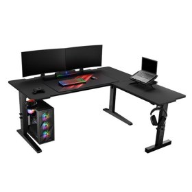 Mesa gaming genesis holm modular 160 rgb esquina negro 160x75 cm