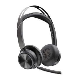 Auriculares poly voyager focus 2 usb - c - c con certificación microsoft teams + adaptador usb - c - a + base de carga
