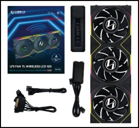 Ventilador caja gaming lian li unifan tl - lcd inalambrico argb 3x 120mm negro