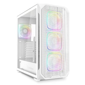 Caja ordenador gaming sharkoon nak5m rgb atx cristal templado blanco