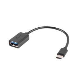 Adaptador usb tipo c a usb tipo a lanberg 15cm - macho - hembra - negro