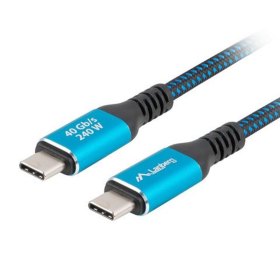 Cable usb tipo c 4.0 lanberg - macho - macho 240w - 8k - 60hz - 1.5m - azul