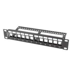 Patch panel lanberg 12 puertos 1u organizador modulos keystone negro