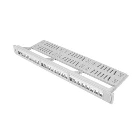 Patch panel lanberg 24 puertos 1u rack 19 pulgadas organizador modulos keystone gris