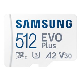 Tarjeta memoria micro sd samsung microsdxc evo plus 512gb clase 10 + adaptador sd
