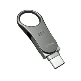 Memoria usb 3.2 - usb tipo c silicon power c80 128gb dual metalico