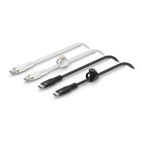 Cable usb tipo c belkin 1m - macho - macho - pack 2 blanco - negro